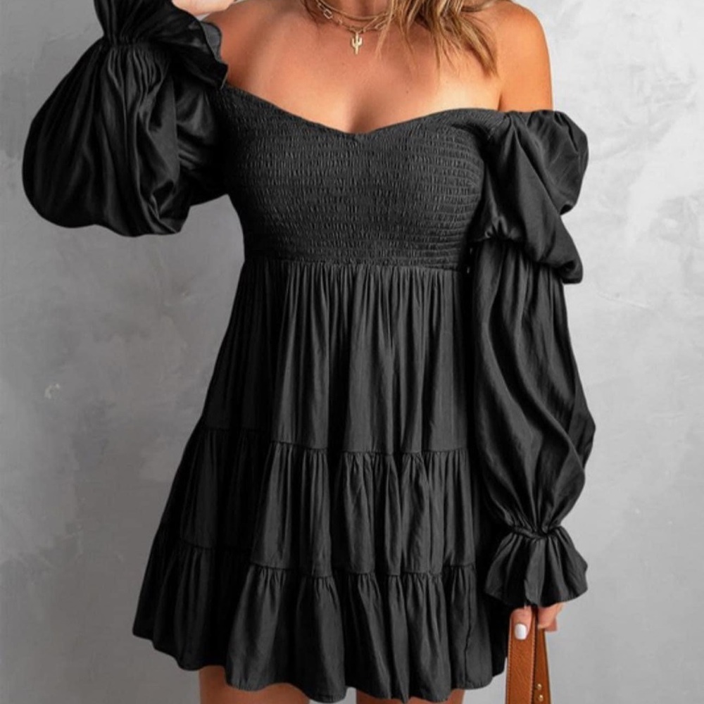 Smocked off the shoulder dress